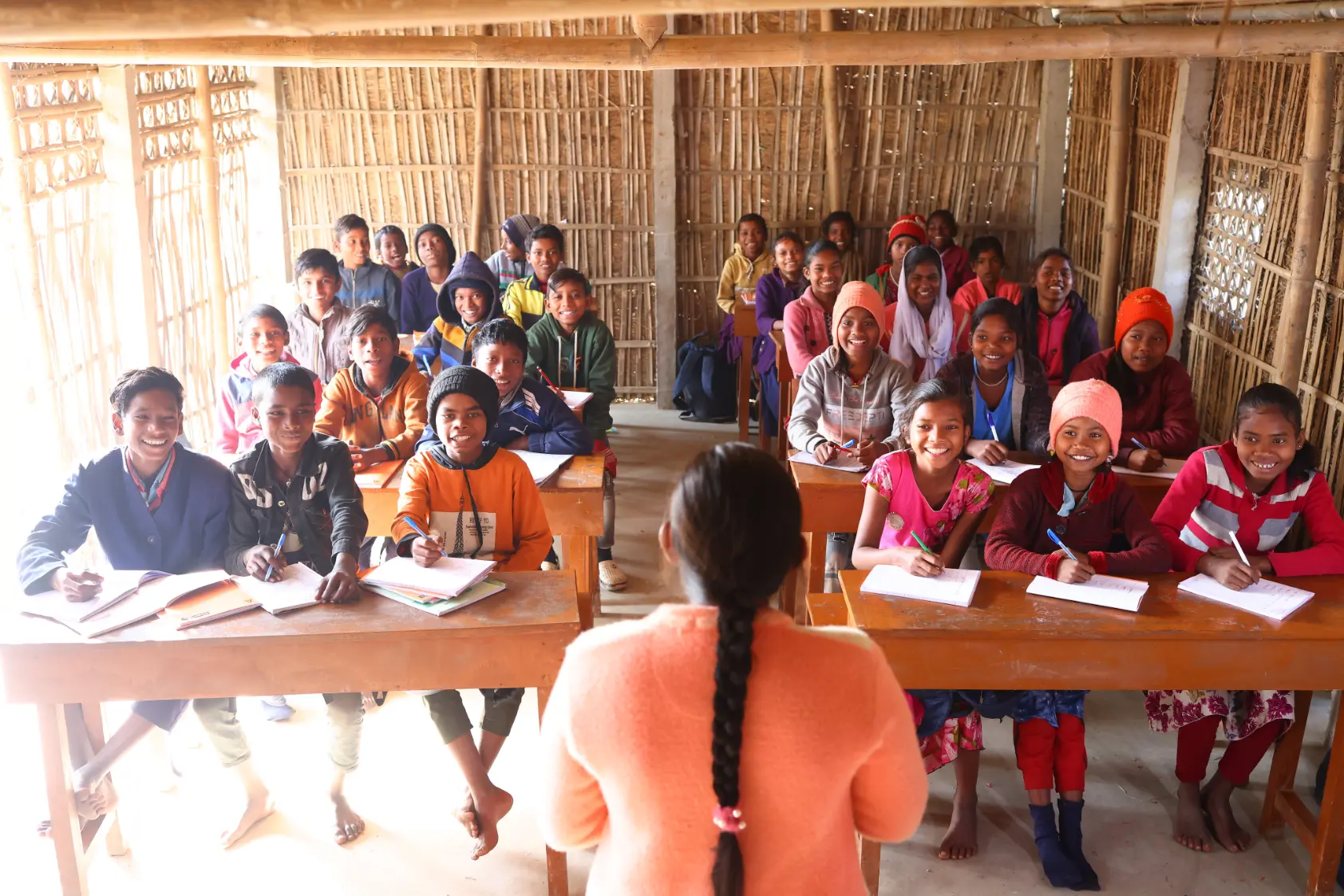 Child smiling during a community support program